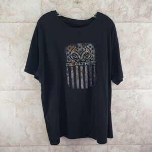 Antler Black Graphic RealTree Staghorn Creek Short Sleeve Tagless T Shirt Sz 2XL
